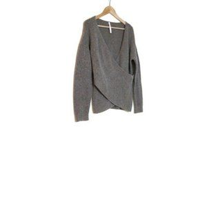 The Group Babaton Bandini Wrap Sweater Gray Wool